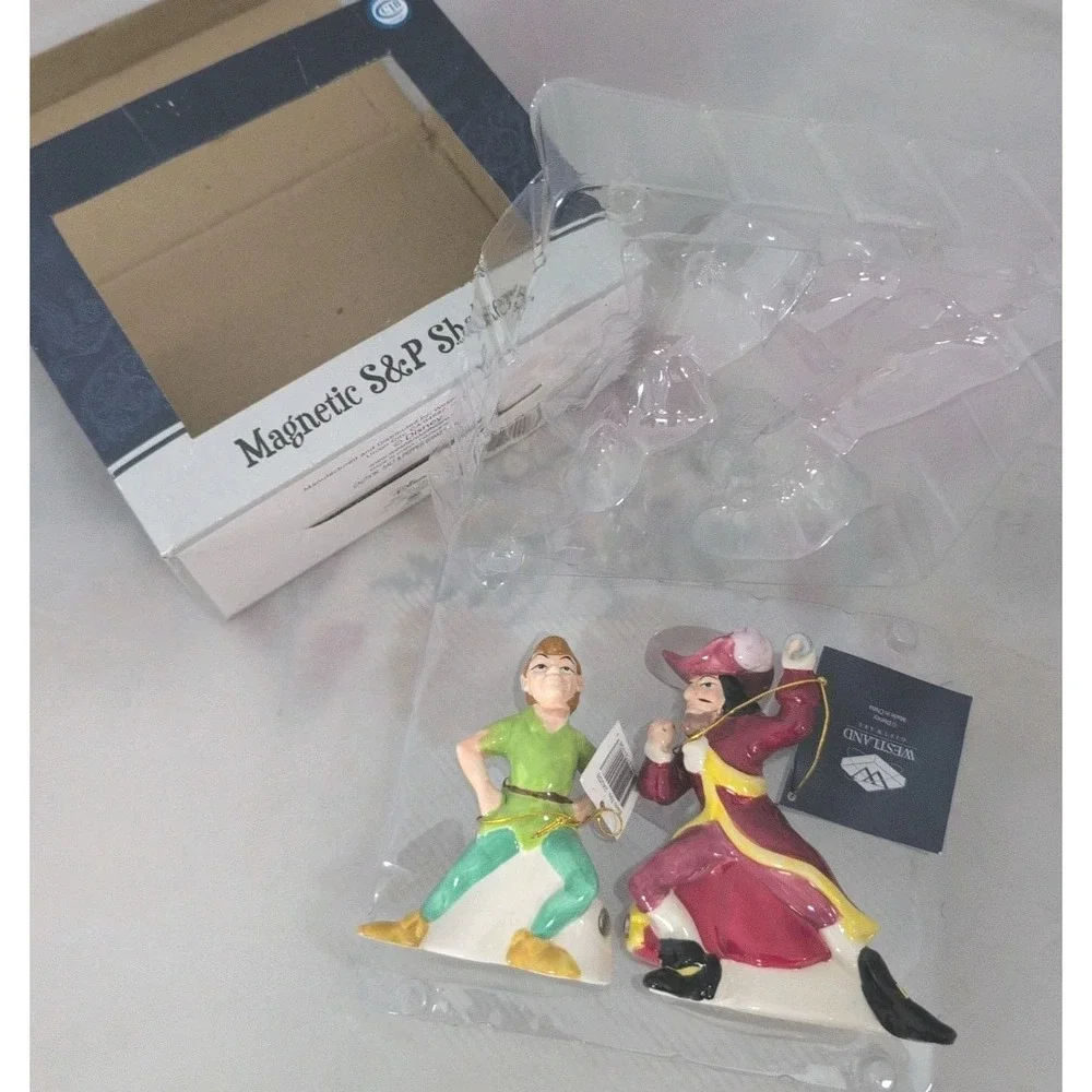 Westland Peter Pan Captain Hook Magnetic Salt Pepper Shakers - New